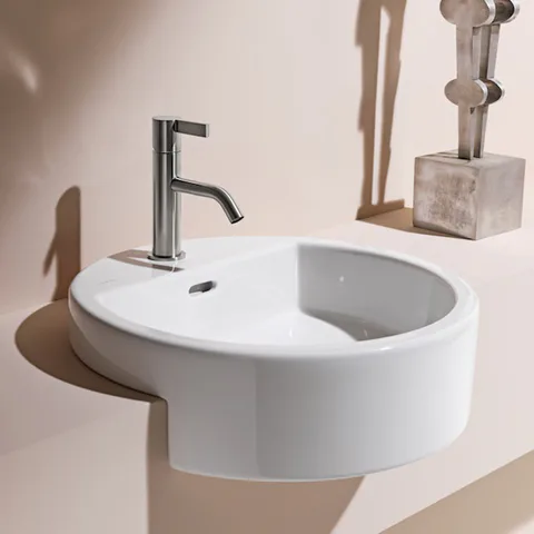 Laufen Living City Раковина 460х460х140мм с 1 отв. под смеситель, полувстраив., цвет: белый