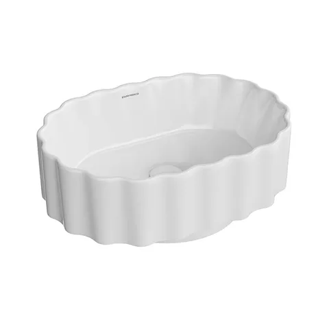 Kerama Marazzi Раковина ARTBASIN Conchiglia накладная 50*36,6*18см, без отв. под смеситель, без перелива, цвет белая глянцевая