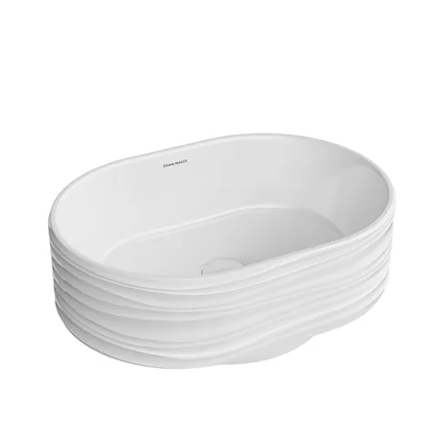 Kerama Marazzi Раковина ARTBASIN Sabbia накладная 50*36,6*18см, без отв. под смеситель, без перелива, белая глянцевая