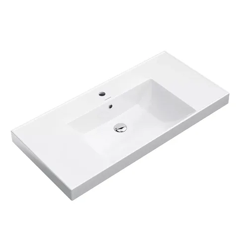 Kerama Marazzi Раковина CUBO подвесная\мебельная 101*48,5*18см,  с 1 отв.под смеситель, с переливом, белая глянцевая