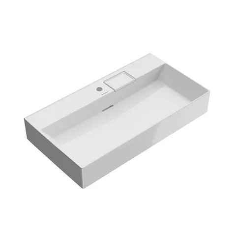 Kerama Marazzi Раковина LOGICA мебельная\подвесная 90*48,14,5см, с 1 отв.под смеситель, с переливом, белая глянцевая