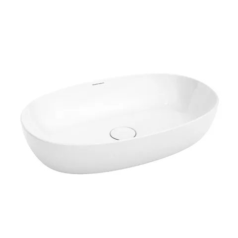 Kerama Marazzi Раковина PLAZA накладная 60*38*13,5см, без отв. под смеситель, без перелива, белая глянцевая