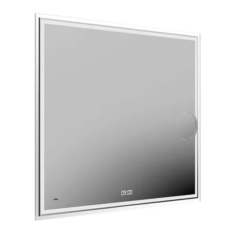 Kerama Marazzi Зеркало TECNO 90х80 см. c LED подсветкой, с макро линзой, с функцией антизапотевание, белый глянцевый