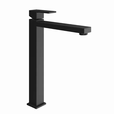 Kerama Marazzi Однорычажный смеситель для раковины FUTURA, высокий, без донного клапана 3/8,   матовый черный (Снижены цены)