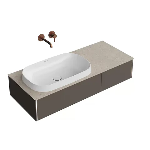 Kerama Marazzi Тумба MAGICA подвесная 120, 2 ящика, вечерний серый матовый