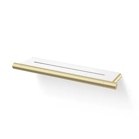 Decor Walther  BAR DA Полка настенная 35*9*2h, цвет  матовое золото 24 карата, полка белая