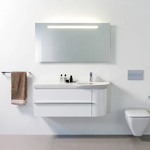 LAUFEN PALACE Тумба под раковину 1140x375x450 мм., 1 дверца, петли справа, 2 ящика, цвет белый глянцевый (НЕ произв!)