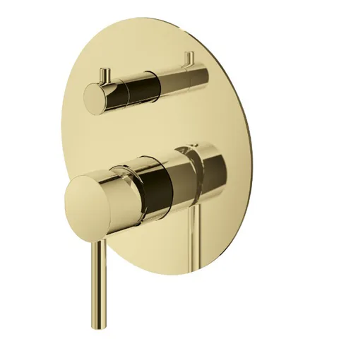 Plumberia Selection IXO Внешняя часть встраив. смесителя д. душа на 2-3 вых.с мех. девиатором, использ.с Box INT9036, накл.d.170mm нерж.сталь, золото