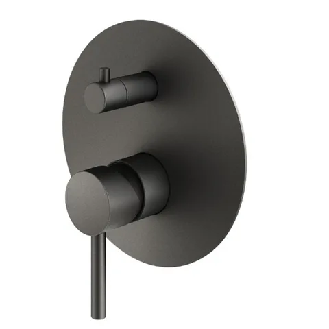 Plumberia Selection IXO Внешняя часть встраив. смесителя д. душа на 2-3 вых.с мех. девиатором, использ.с Box INT9036, накл.d.170mm нерж.сталь, графит