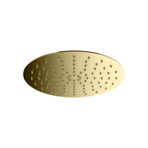 Plumberia Selection Верх. душ d.250 из нерж.стали,встроенный клапан безопасности, поворот.крепление, антикальций, 2мм, золото