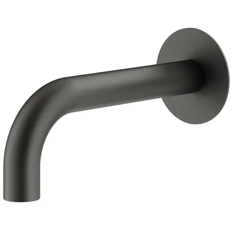 Plumberia Selection IXO Излив для раковины, настенный, длина 210 мм, d.24, подкл. 1/2' с латунной накладкой d.70, графит