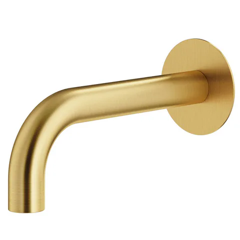 Plumberia Selection IXO Излив д.ванны встраив. d.24, длина 210 мм, подкл. 1/2' с латунной накл. d.70, золото брашированное