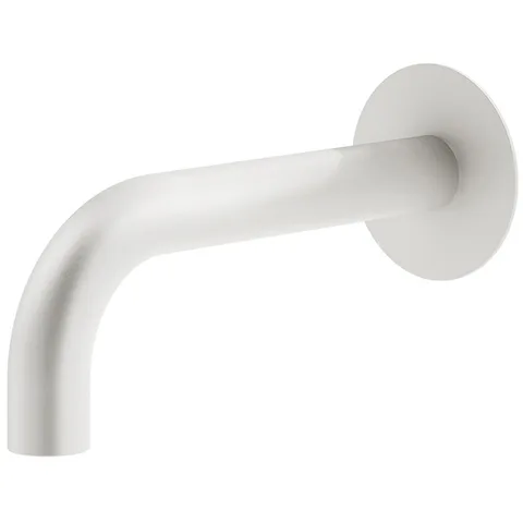 Plumberia Selection IXO Излив для раковины, настенный, длина 250 мм, d.24, подкл. 1/2' с латунной накладкой d.70, белый матовый