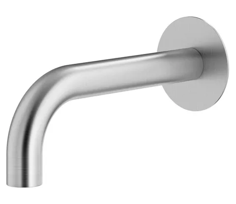 Plumberia Selection IXO Излив для раковины, настенный, длина 210 мм, d.24, подкл. 1/2' с латунной накладкой d.70, хром брашированный