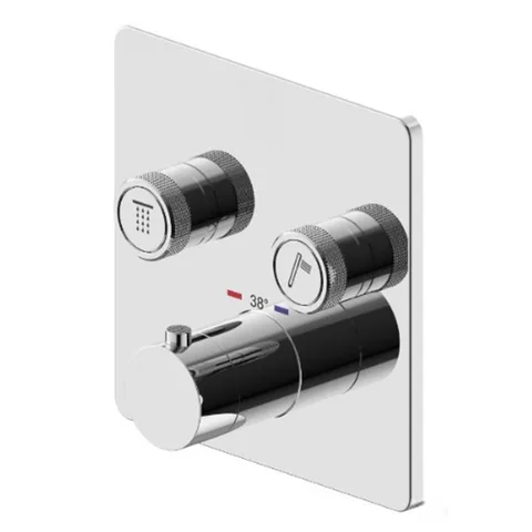 Plumberia Selection PSBOX Внешняя часть встраив. смесителя для душа на 2 вых,для комбин.с PSB003 накладка нерж.сталь 160х160мм, хром