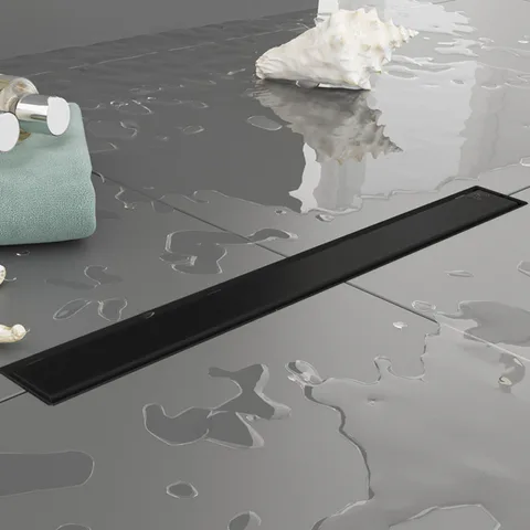 Plumberia Selection Трап душевой PS LINEAR 6x60 2устор. накладка из нерж.стали, комбинир.затвор с горизонт. Выпуском Ду 50мм,40л/мин, черн.матов.
