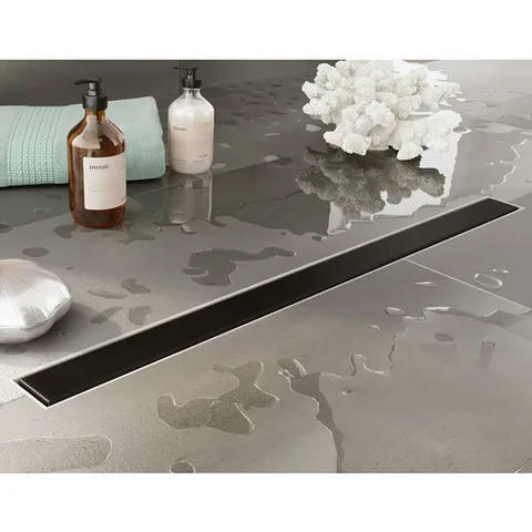 Plumberia Selection Трап душевой PS MODULAR 4x90 2устор. накладка из нерж.стали, основа из пластика 50мм,40л/мин, черн.матов.