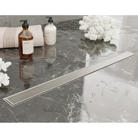 Plumberia Selection Трап душевой PS MODULAR 4x80 2устор. накладка из нерж.стали, основа из пластика 50мм,40л/мин, браш.нерж.сталь