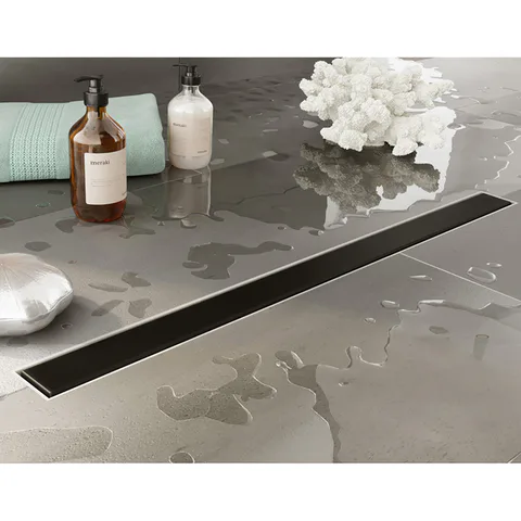 Plumberia Selection Трап душевой PS MODULAR 4x80 2устор. накладка из нерж.стали, основа из пластика 50мм,40л/мин, черн.матов.
