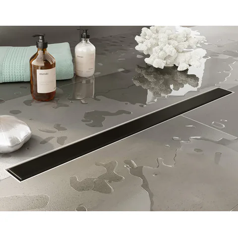 Plumberia Selection Трап душевой PS MODULAR 4x100 2устор. накладка из нерж.стали, основа из пластика 50мм,40л/мин, черн.матов.