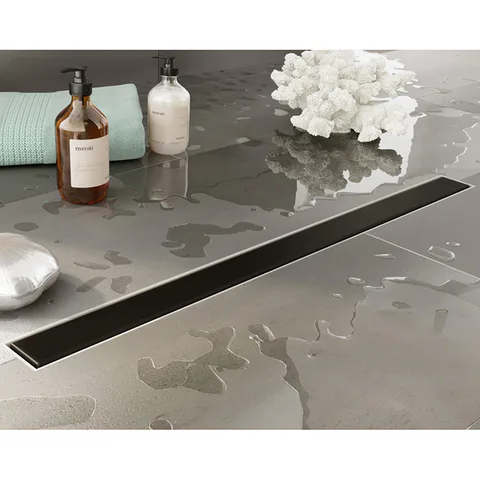 Plumberia Selection Трап душевой PS MODULAR 4x60 2устор. накладка из нерж.стали, основа из пластика 50мм,40л/мин, черн.матов.