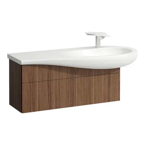 Laufen Alessi One Тумба подвесная под раковину 814974, 995х320х340мм, с 1 ящиком, натуральный шпон,  цвет: орех (630)