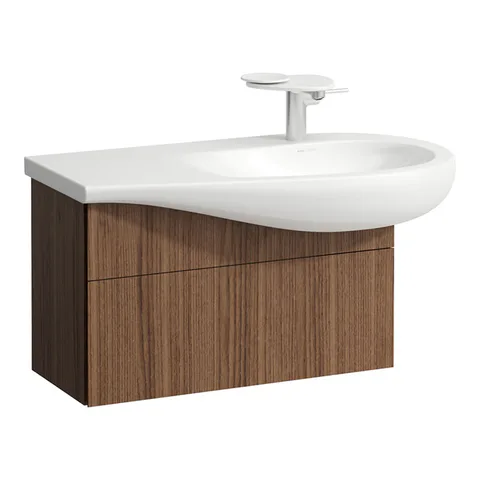 Laufen Alessi One  Тумба подвесная под раковину 814976, 730х320х340мм, с 1 ящиком, натуральный шпон,  цвет: орех (630)