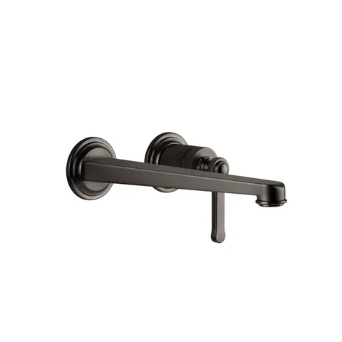 GESSI VENTI20 Смеситель для раковины настенный, встраиваемый, однорычажный, излив 243 мм., внешняя часть, цвет Black Metal Brushed PVD