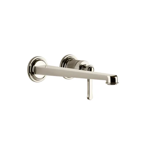 GESSI VENTI20 Смеситель для раковины настенный, встраиваемый, однорычажный, излив 243 мм., внешняя часть, цвет Nickel PVD
