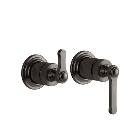 GESSI VENTI20 Смеситель встраиваемый, однорычажный, с переключателем на 2 положения, внешняя часть, цвет Black Metal Brushed PVD