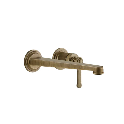 GESSI VENTI20 Смеситель для раковины настенный, встраиваемый, однорычажный, излив 243 мм., внешняя часть, цвет Antique Brass