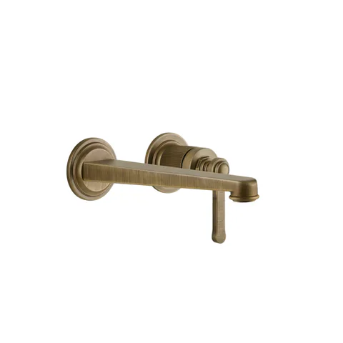 GESSI VENTI20 Смеситель для раковины настенный, встраиваемый, однорычажный, излив 201 мм., внешняя часть, цвет Antique Brass