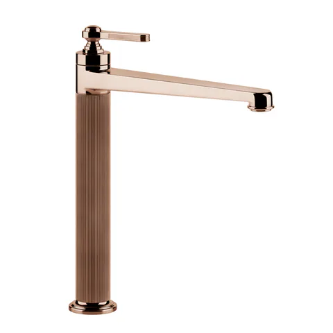 GESSI VENTI20 Смеситель для раковины на 1 отверстие, однорычажный, высокий, в комплекте с донным клапаном, цвет Copper PVD
