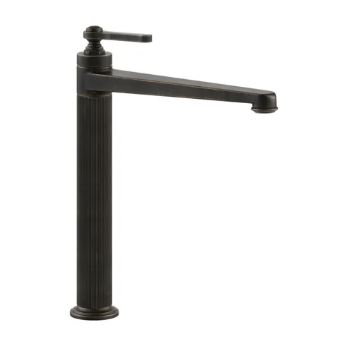 GESSI VENTI20 Смеситель для раковины на 1 отверстие, однорычажный, высокий, в комплекте с донным клапаном, цвет Aged Bronze