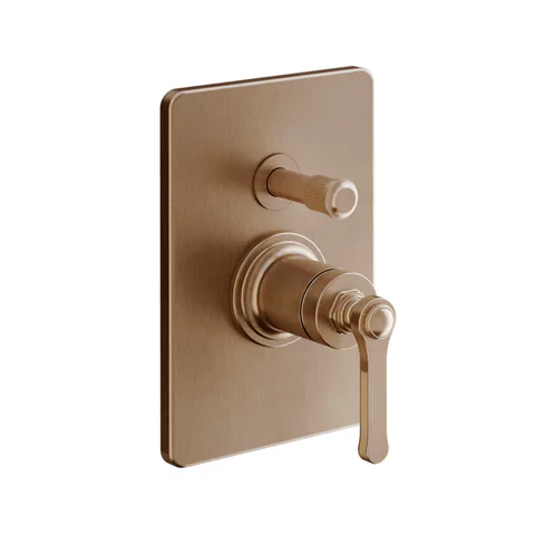 GESSI VENTI20 Смеситель встраиваемый, однорычажный, с переключателем на 2 положения, внешняя часть, цвет Copper Brushed PVD