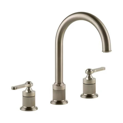 GESSI VENTI20 Смеситель для раковины на 3 отверстия, высота излива 168 мм., в комплекте с донным клапаном, цвет Finox Brushed Nickel