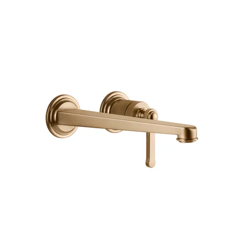 GESSI VENTI20 Смеситель для раковины настенный, встраиваемый, однорычажный, излив 243 мм., внешняя часть, цвет Warm Bronze Br. PVD