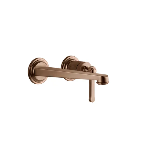 GESSI VENTI20 Смеситель для раковины настенный, встраиваемый, однорычажный, излив 201 мм., внешняя часть, цвет Copper Brushed PVD