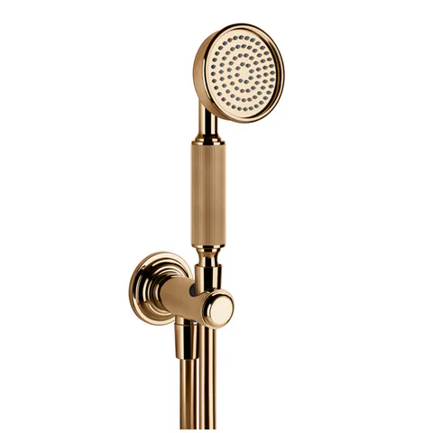 GESSI VENTI20 Комплект для душа с ручным душем, шлангом 1500 мм., держателем с подводом воды, цвет Warm Bronze PVD