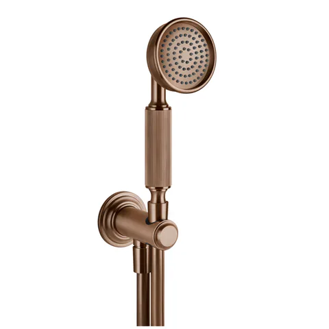 GESSI VENTI20 Комплект для душа с ручным душем, шлангом 1500 мм., держателем с подводом воды, цвет Copper Brushed PVD