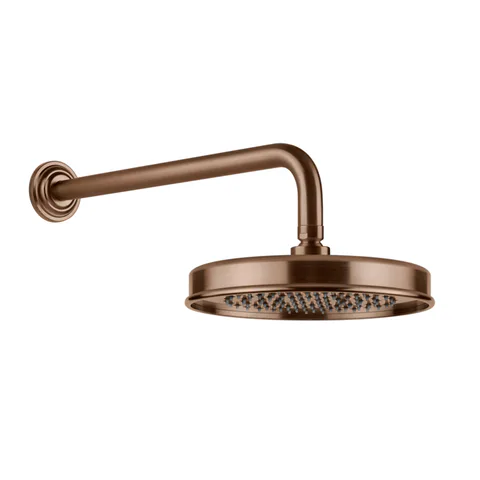 GESSI VENTI20 Верхний душ Ø200 мм., с настенным держателем 389 мм., цвет Copper Brushed PVD