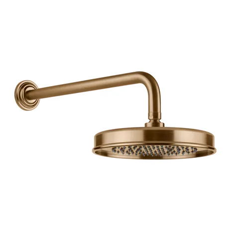 GESSI VENTI20 Верхний душ Ø200 мм., с настенным держателем 389 мм., цвет Warm Bronze Br. PVD