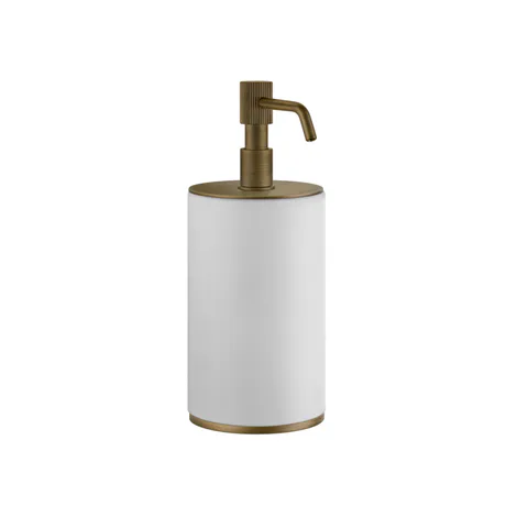 GESSI VENTI20 Дозатор для жидкого мыла настольный, цвет белый, фурнитура Antique Brass