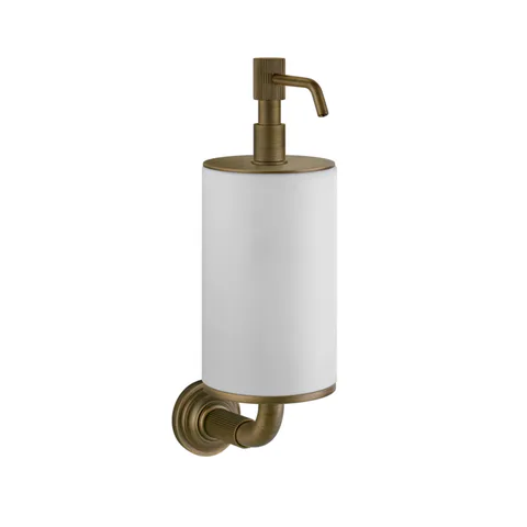 GESSI VENTI20 Дозатор для жидкого мыла подвесной, цвет белый, фурнитура Antique Brass