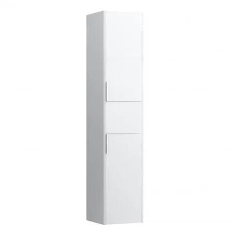 Laufen BASE шкаф высокий 350x335x1650 мм, 2 дверцы, петли справа, 1 ящик, 4 стекл. полки,  белый глянцевый