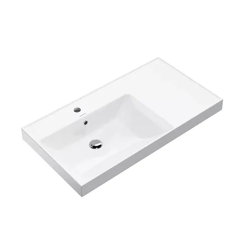 Kerama Marazzi Раковина CUBO левая подвесная\мебельная 90,5*48,5*35см с 1 отв. под смеситель, с переливом, цвет белый глянцевый (Цена по Акции)