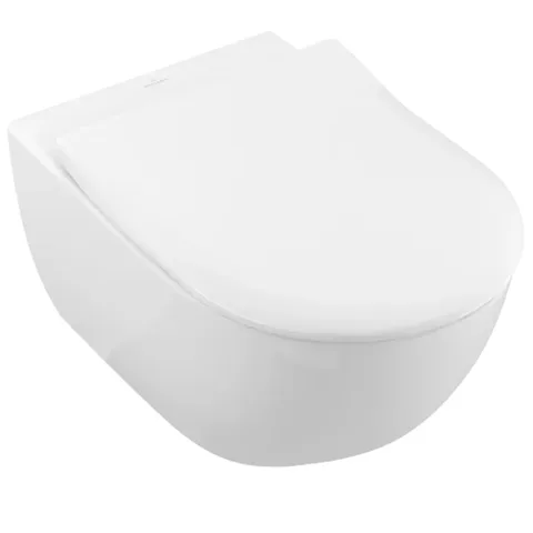 Villeroy&Boch Subway 2.0 Унитаз подвесной 370*560*365, безободковый, в комплекте сиденье SlimSeat с микролифтом, CeramicPlus, цвет альпийский белый