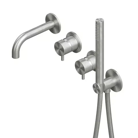 QuadroDesign SOURCE/OTTAVO 1369.00AS Смесители на 2 потребителя с изливом, ручным душем, держателем, выпуском,шлангом 1500 мм, цвет B