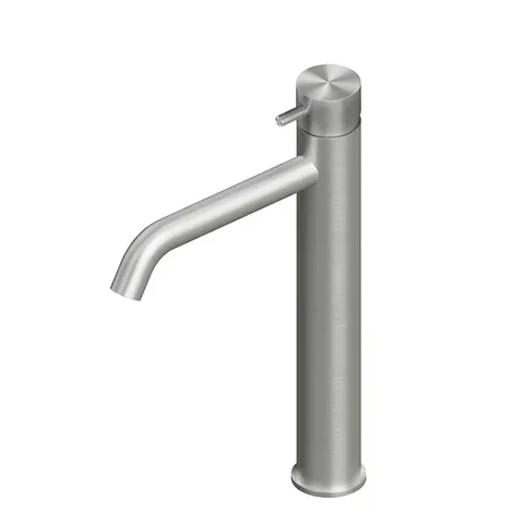 QuadroDesign SOURCE 1202AS Смеситель для раковины на 1 отверстие из столешницы высокий, цвет Brushed Stainless Steel