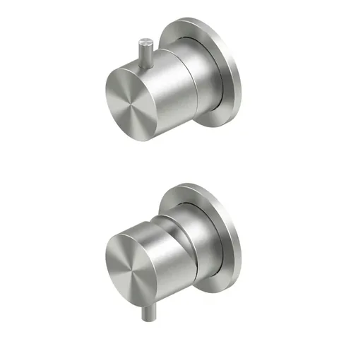 QuadroDesign SOURCE 1247.00AS Смеситель из стены с переключателем на 2 потребителя, цвет Brushed Stainless Steel